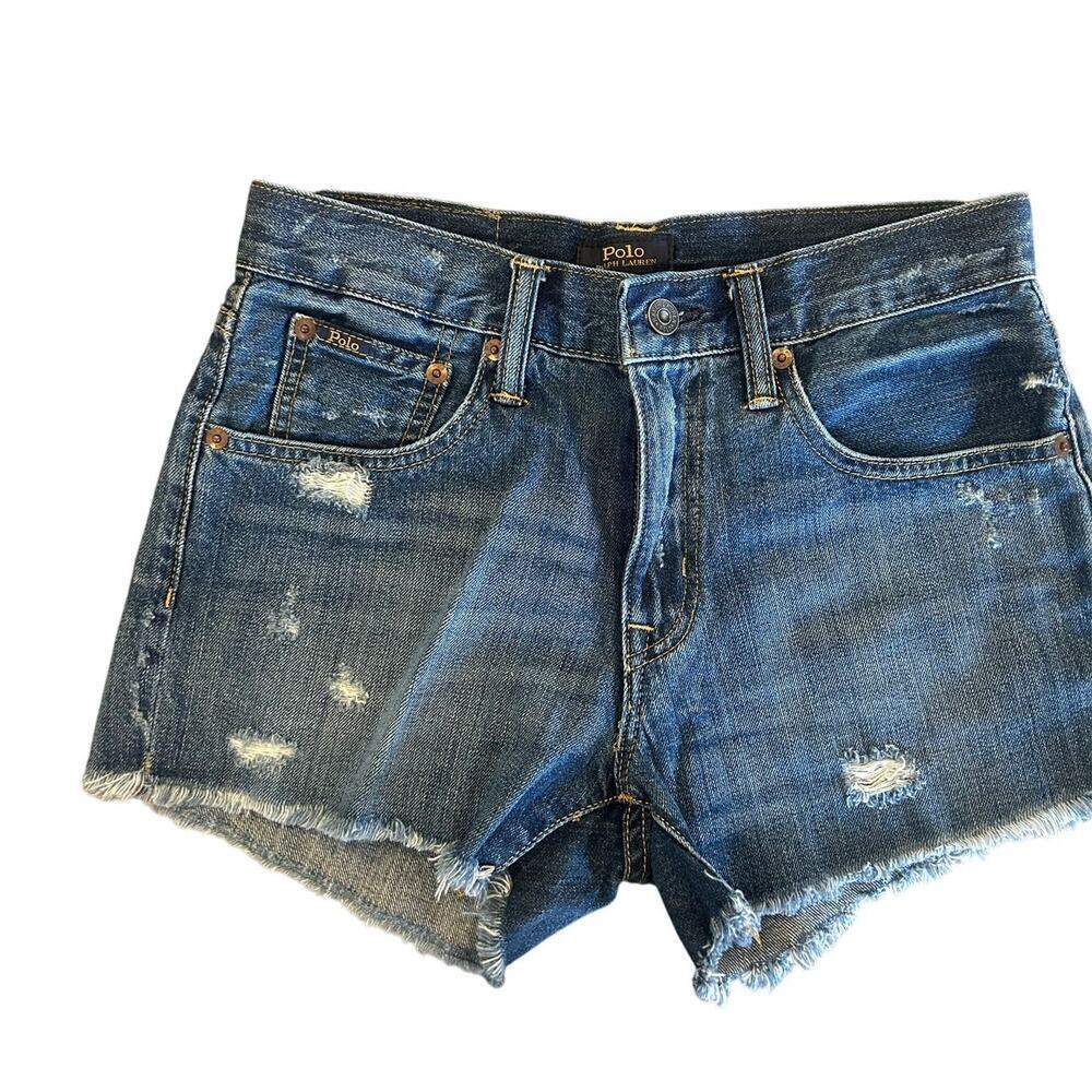 Polo by Ralph Lauren Distressed Blue Jean Shorts